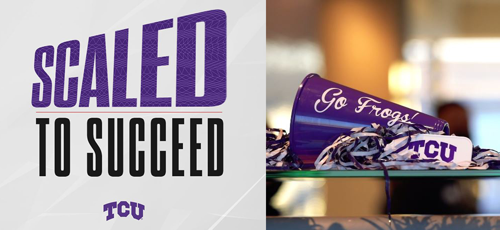 Scaled to Succeed logo and Go Frogs megaphone