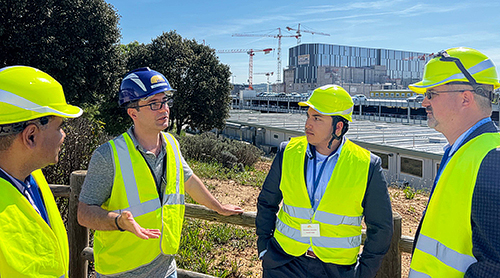 Energy students in hard hats and vests 