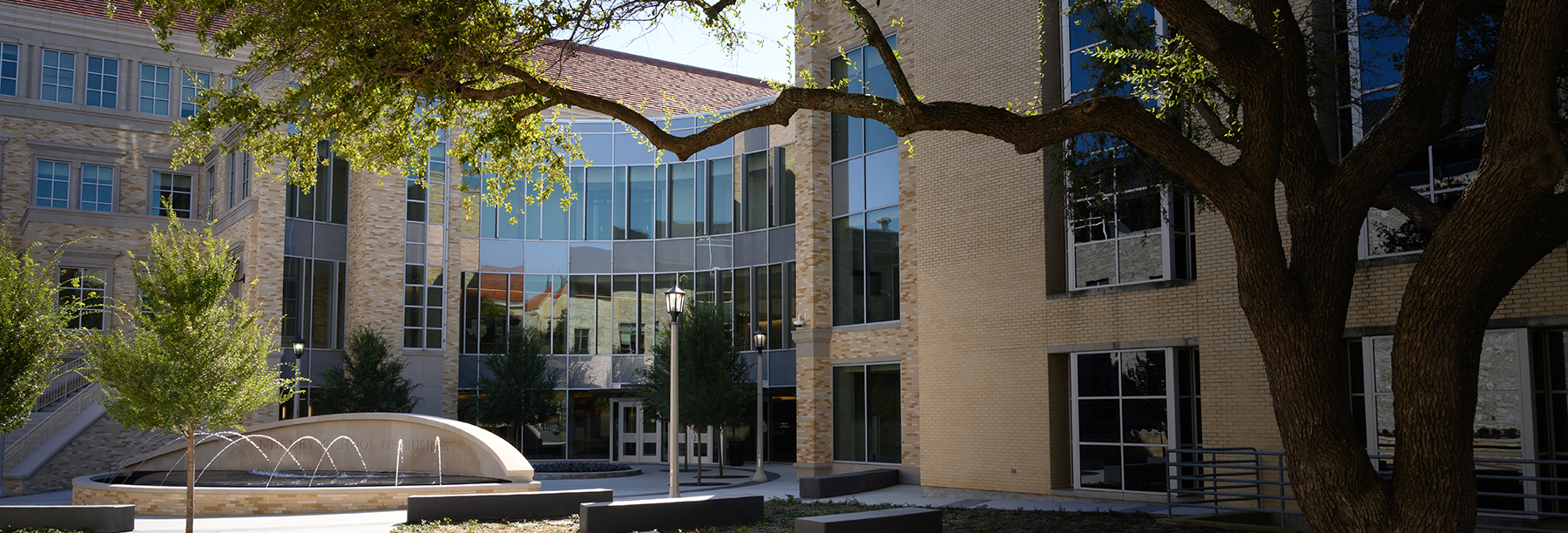 Section Image: Roach Family Plaza outside the Neeley Business Commons 