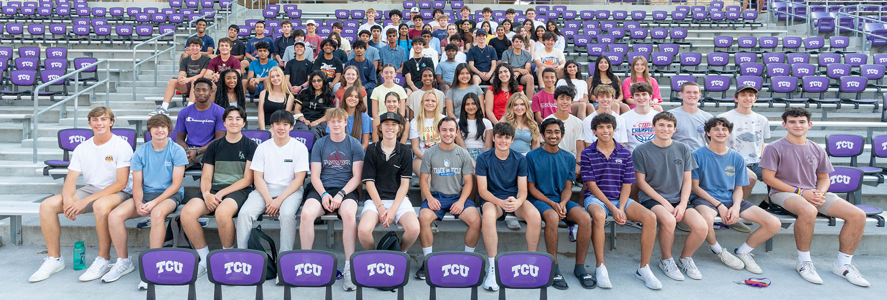 Section Image: Neeley Analytics Academy students in the TCU stadium