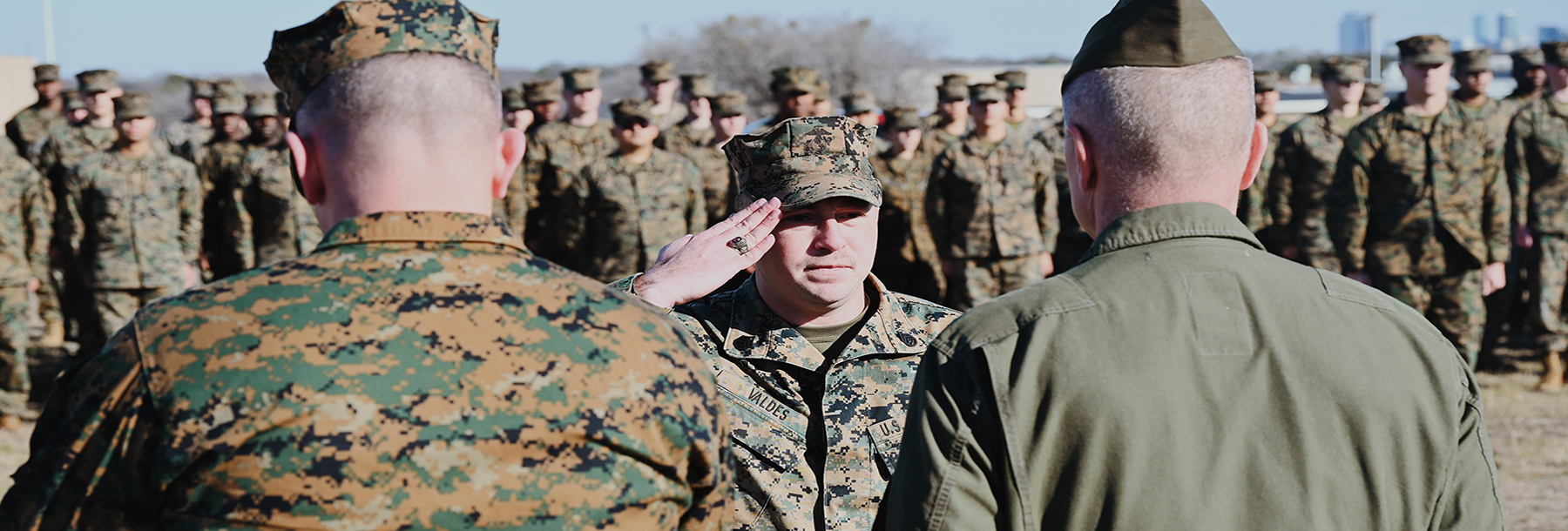 Section Image: Marine saluting officers 