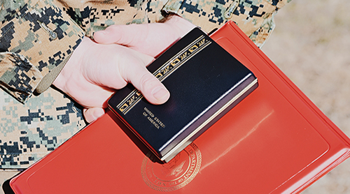 Section Image: Marine saluting officers 