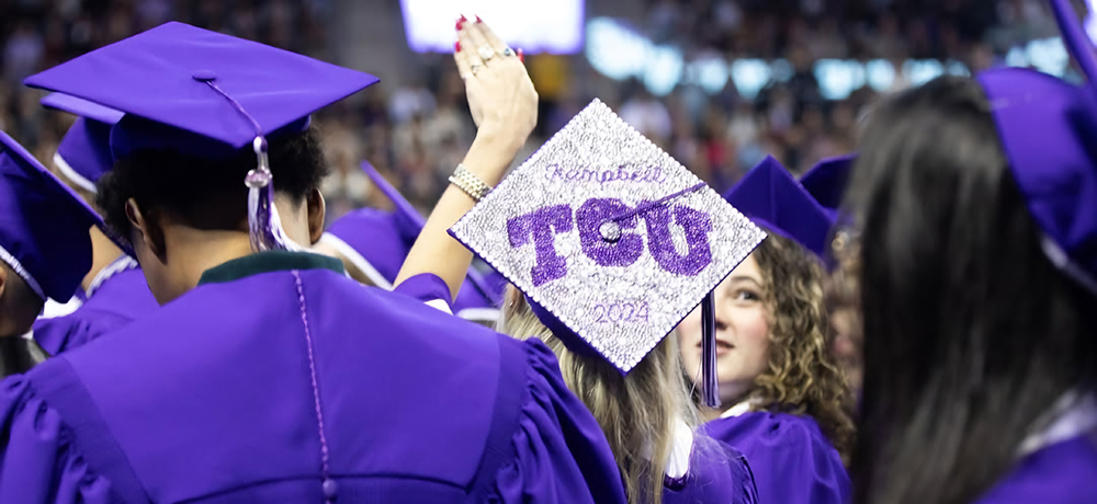 Graduate with a bejeweled mortarboard