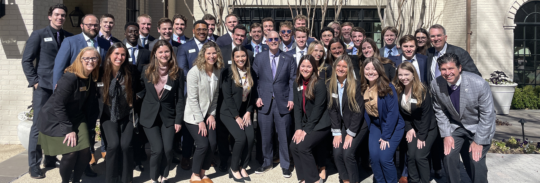 Section Image: Neeley Fellows with Chancellor Boschini and President Pullin 