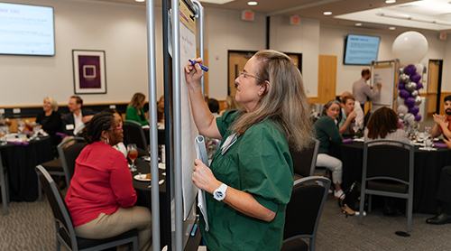 Renee Olvera teaching in a classroom